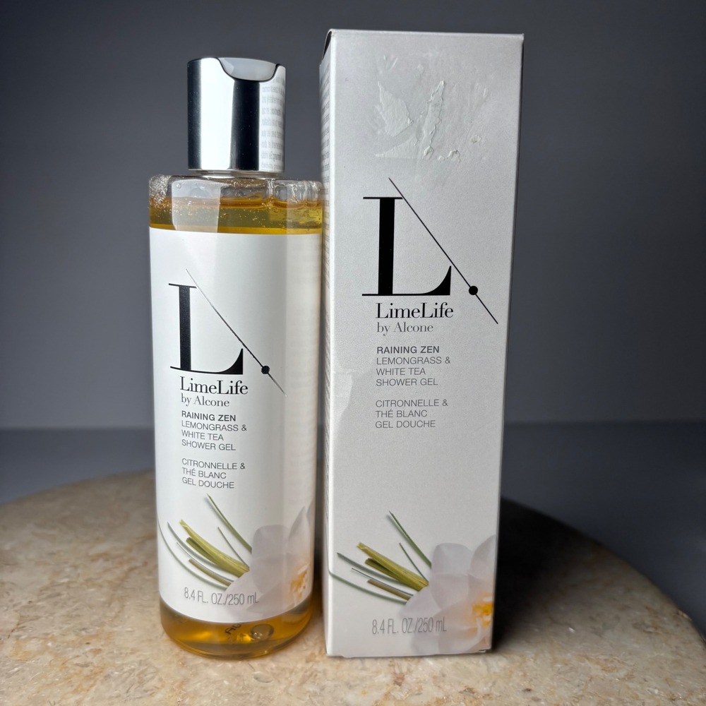 LimeLife by Alcone Raining Zen Shower Gel 8.4oz Lemongrass‎ White Tea New in Box